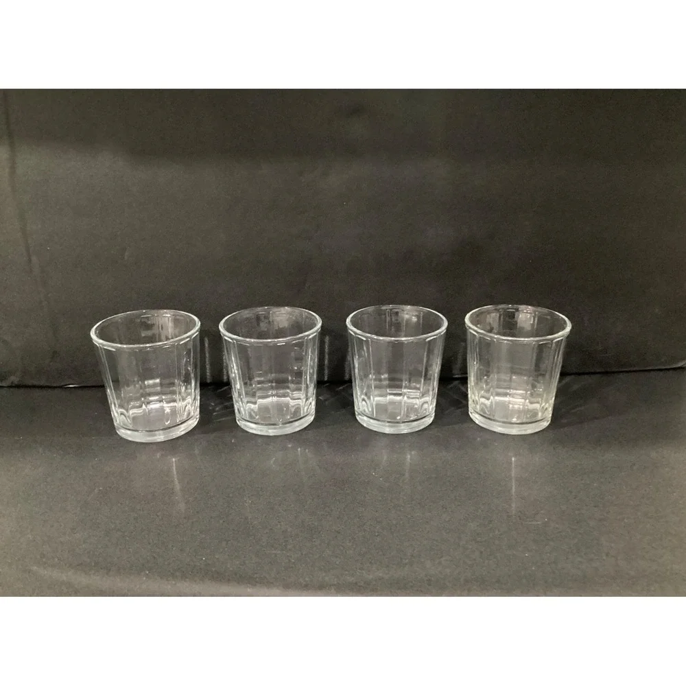 Libbey Short Paneled Clear Whiskey Glass Tumbler 4